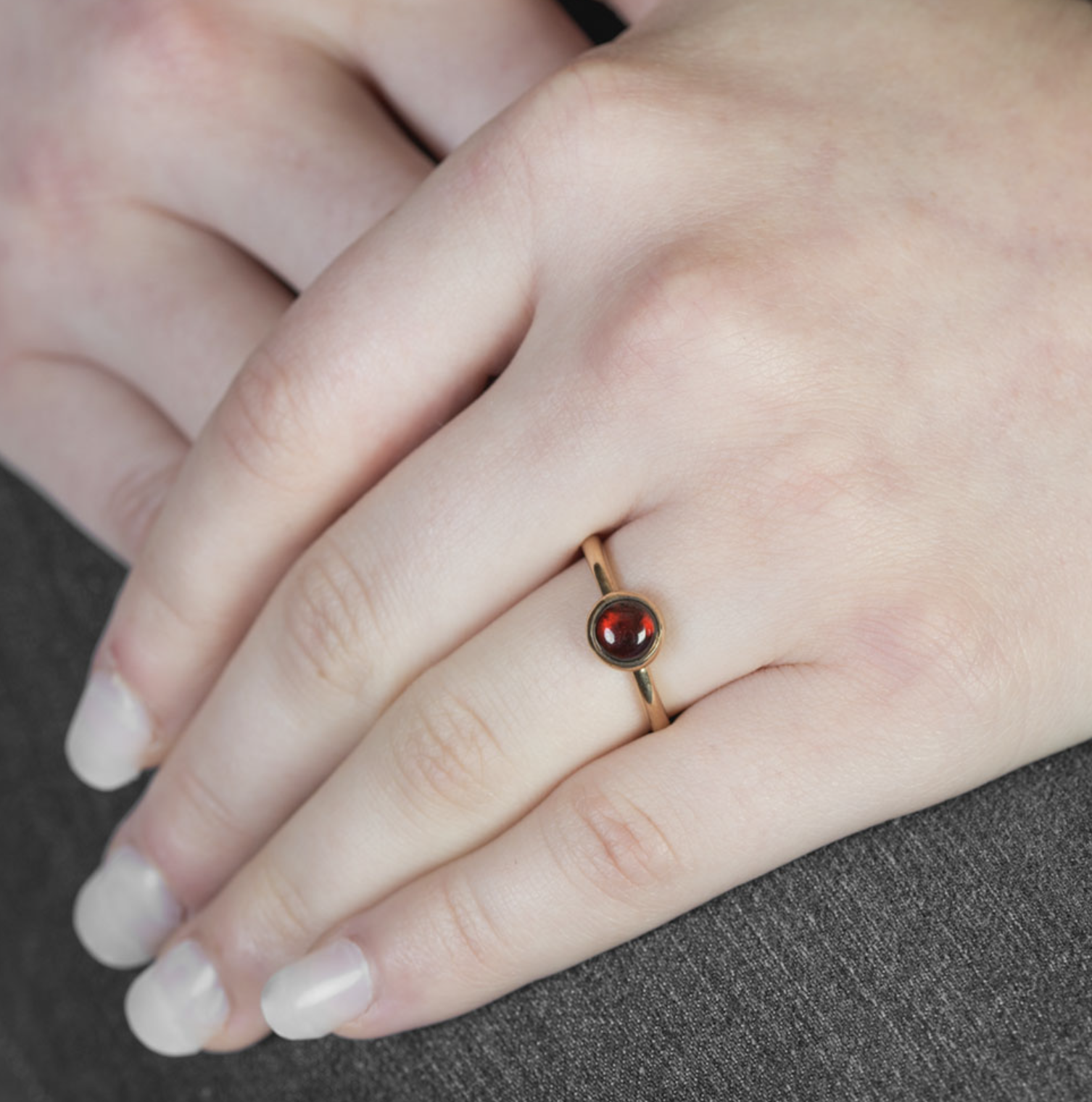 Garnet Bubble Stacking Ring
