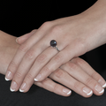 Grey Pearl Ball Ring